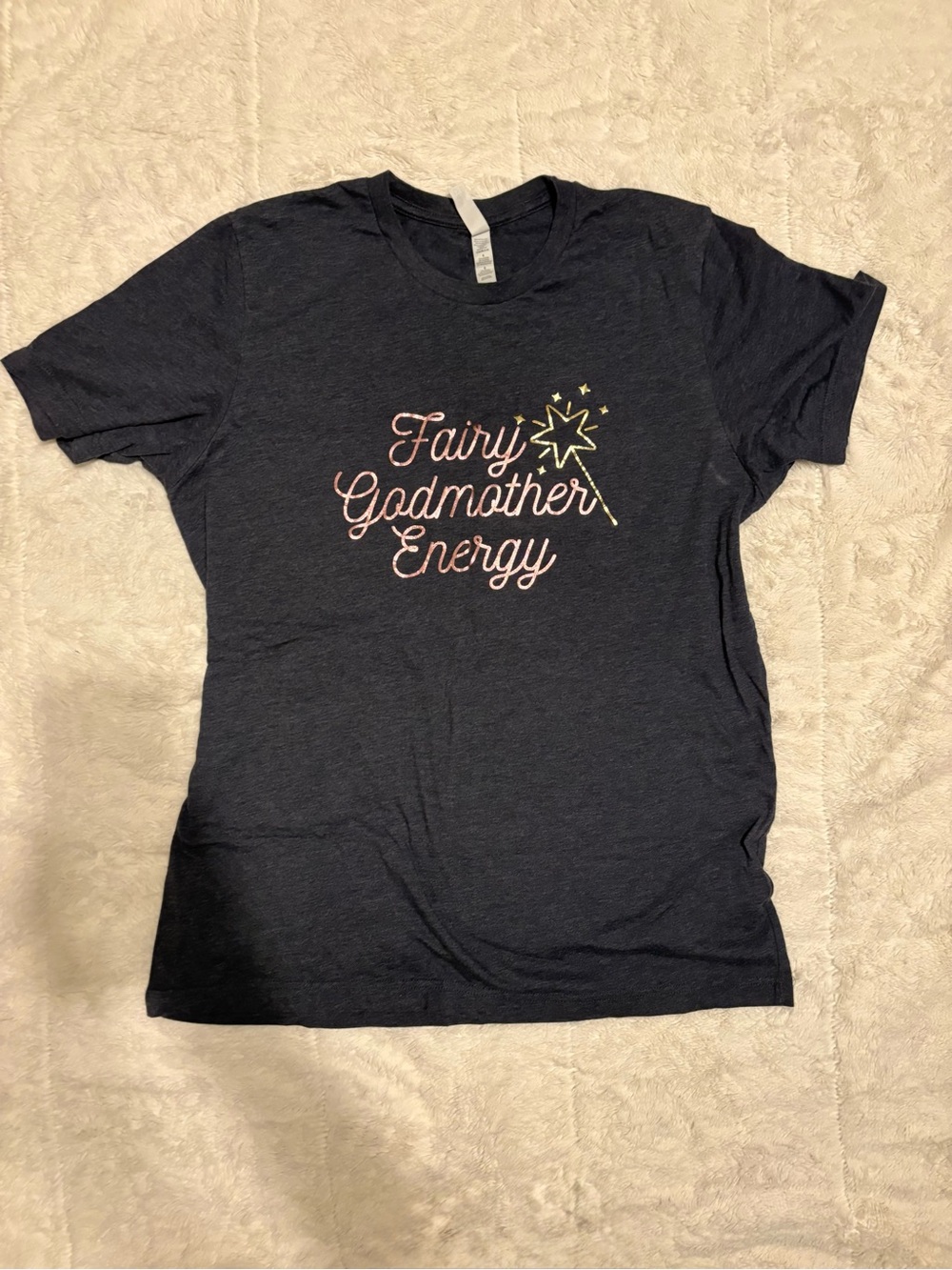Bella+Canvas Fairy Godmother Energy Graphic Tee | Like New | Dark Navy | Women s